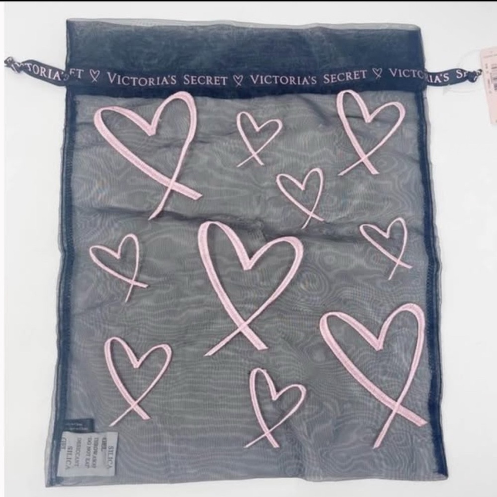 Victoria's Secret Black and Pink Mesh Bag